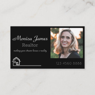 modern elegant stylish photo realtor business card