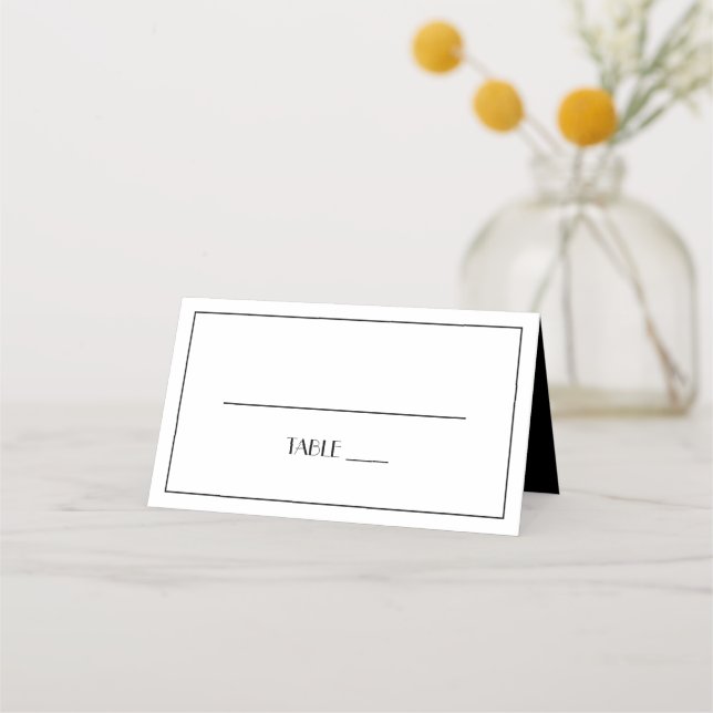 Modern Elegant Stylish Roaring 20s Wedding Photo Place Card (Front)