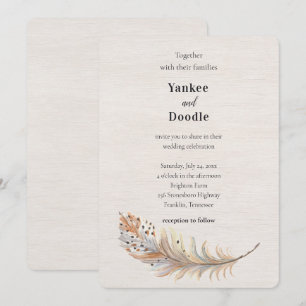 Modern elegant summer spring wedding invitation