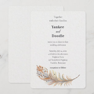 Modern elegant summer spring wedding invitation