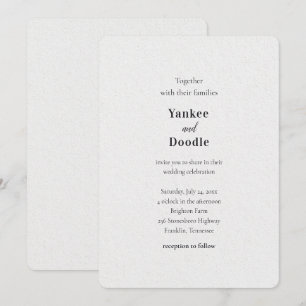 Modern elegant summer spring wedding invitation