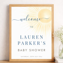 Modern Elegant Sunshine Baby Shower Welcome Sign