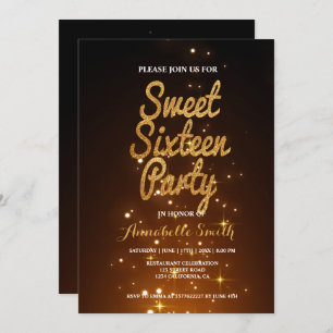 Modern elegant  sweet 16 invitation