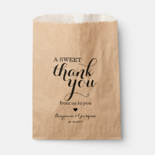 Modern Elegant Sweet Thank You Heart Wedding Favour Bag