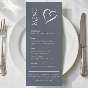 Modern elegant table menu