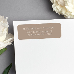 Modern Elegant Taupe Wedding Return Address