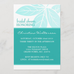 Modern Elegant Teal Lagoon Bridal Shower Invitation