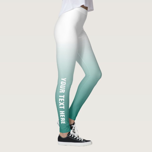 Modern Elegant Teal Make It Yourself Customization Leggings (Right)