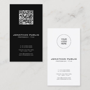 Modern Elegant Template Barcode QR Code Vertical Business Card