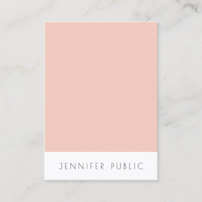 Modern Elegant Template Blush Pink White Simple Business Card (Front)