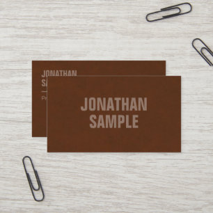 Modern Elegant Template Brown Suede Look Business Card