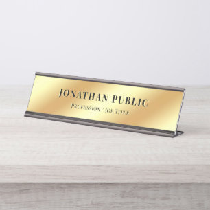 Modern Elegant Template Glam Gold Professional Desk Name Plate
