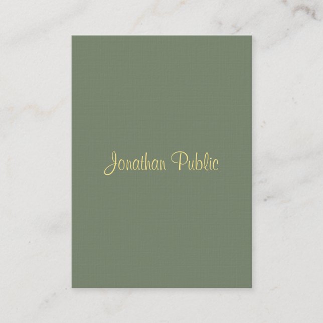 Modern Elegant Template Handwriting Script Name Business Card (Front)