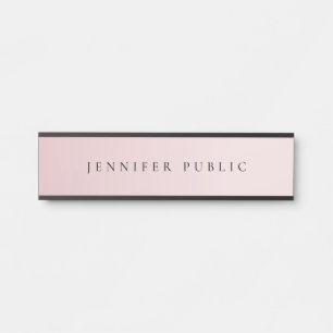 Modern Elegant Template Luxe Glamour Rose Gold Door Sign