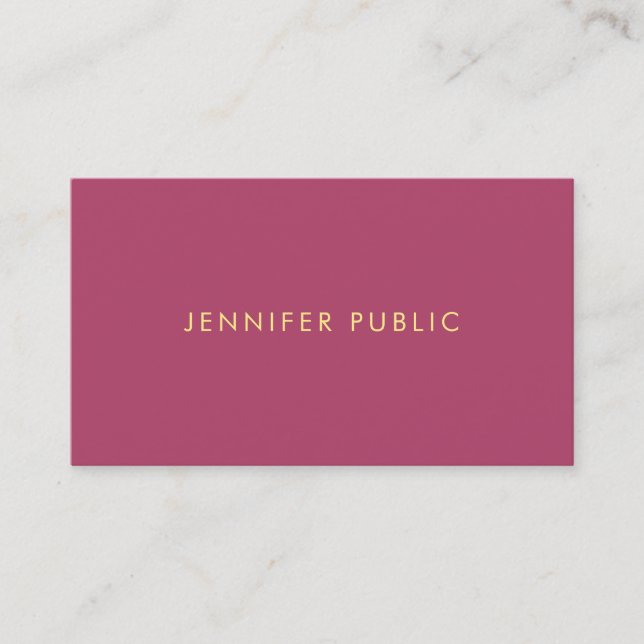 Modern Elegant Template Premium Silk Finish Simple Business Card (Front)