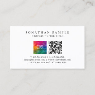 Modern Elegant Template QR Code Upload Your Logo Business Card