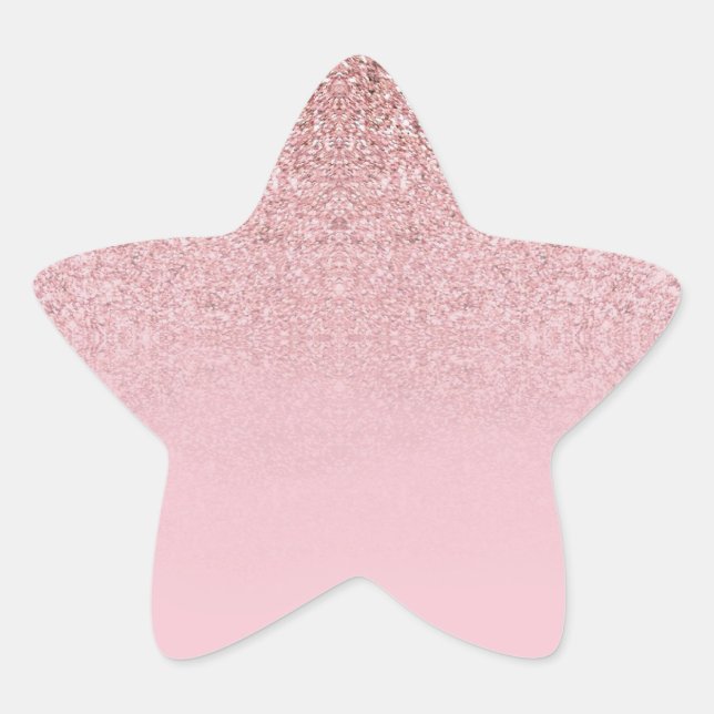 Modern Elegant Template Rose Gold Glitter Blank Star Sticker (Front)