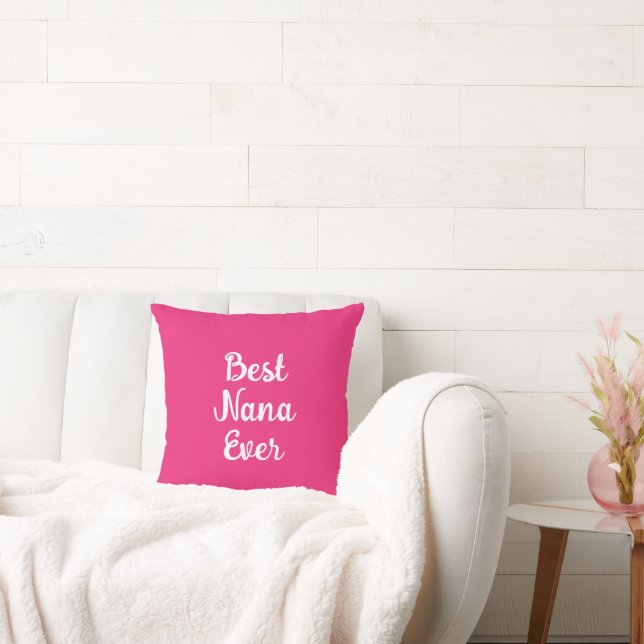 Modern Elegant Template Typography Best Nana Ever Throw Pillow (Couch)