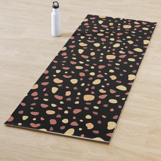 Modern Elegant Terracotta Abstract Yoga Mat (In Situ)