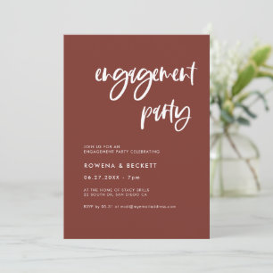 Modern elegant terracotta Engagement party Invitation
