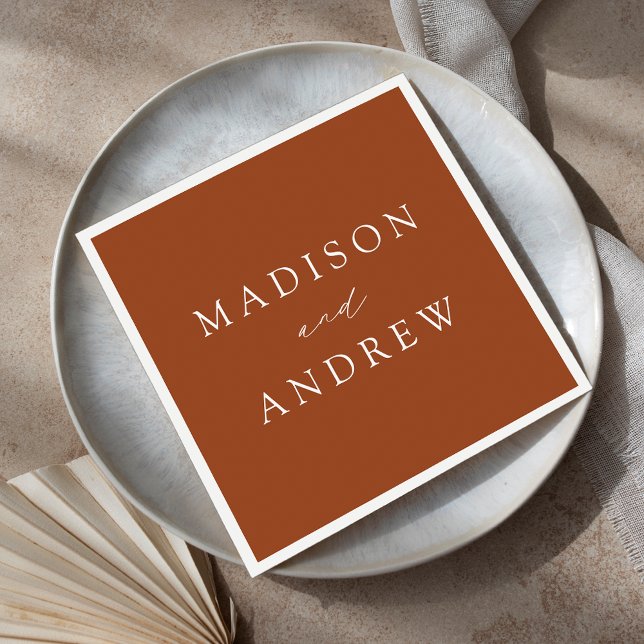 Modern Elegant Terracotta Wedding Napkin (Creator Uploaded)
