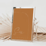 Modern Elegant Terracotta Wedding Table Number<br><div class="desc">Designed to coordinate with for the «Arches Minimalist» Wedding Invitation Collection. To change details,  click «Details». To move the text or change the size,  font,  or colour,  click «Edit using Design Tool». View the collection link on this page to see all of the matching items in this beautiful design.</div>