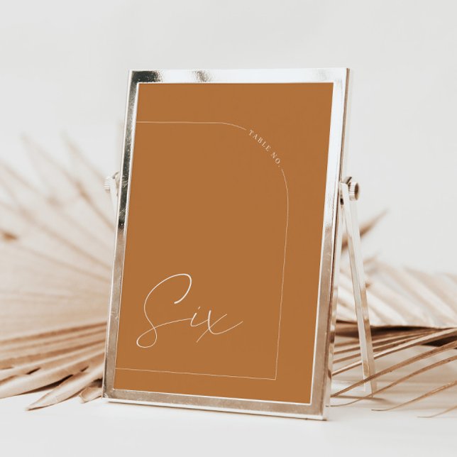 Modern Elegant Terracotta Wedding Table Number (Creator Uploaded)