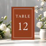 Modern Elegant Terracotta Wedding  Table Number<br><div class="desc">Modern Elegant Terracotta Wedding Table Number.</div>