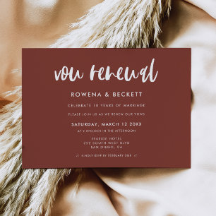 Modern elegant terracotta wedding Vow renewal Invitation