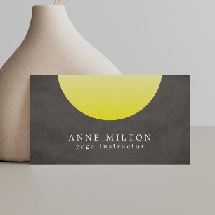 Modern Elegant Texture Black Yellow Yoga Business Card