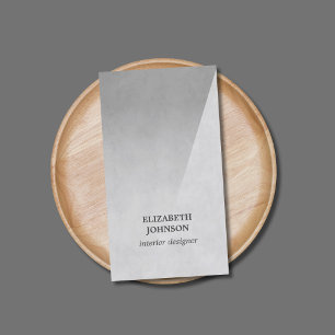 Modern Elegant Texture Grey Interior Designer Business Card