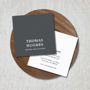 Modern Elegant Texture Grey White Consultant Square Business Card