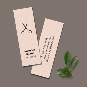Modern Elegant Texture Rose Black Scissors Hair Mini Business Card