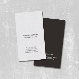 Modern Elegant Texture White Black Attorney Business Card