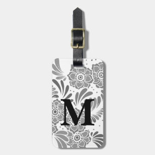 Modern Elegant Travel Girly Stylish Chic Monogram Luggage Tag
