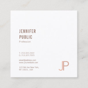 Modern Elegant Trendy Design Initials Template Top Square Business Card