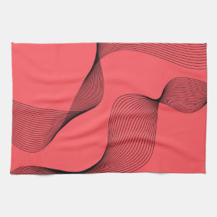 Modern, elegant, trendy, simple wavy illustration kitchen towel