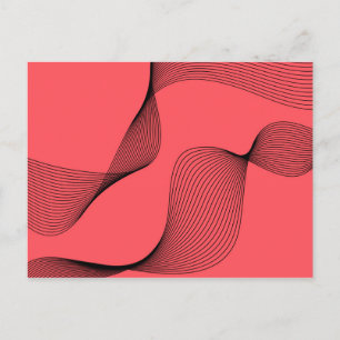 Modern, elegant, trendy, simple wavy illustration postcard