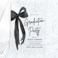 Modern Elegant Trendy Stylish Black Bow Graduation