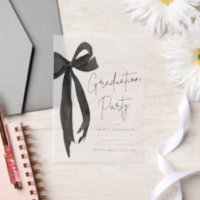 Modern Elegant Trendy Stylish Black Bow Graduation