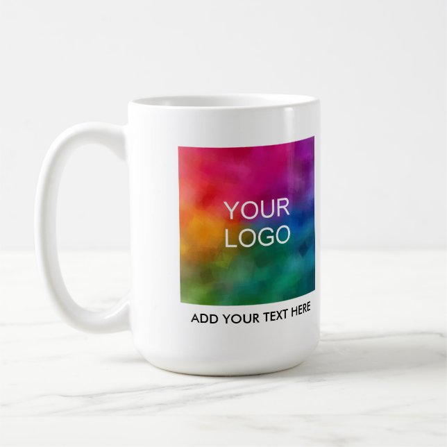 Modern Elegant Trendy Template Add Company Logo Coffee Mug (Left)