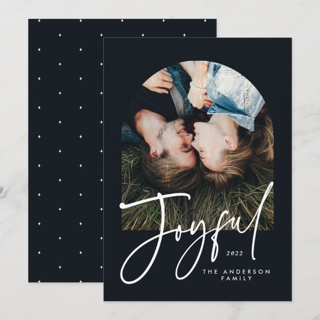 Modern elegant trendy typography black 1 photo (Front/Back)