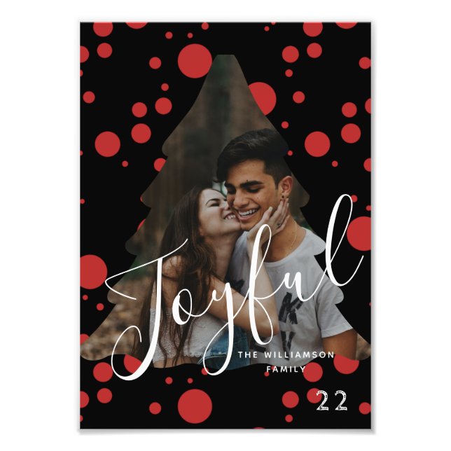 Modern elegant trendy typography red 1 photo print (Front)