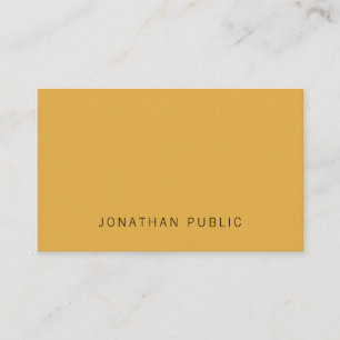 Modern Elegant Trendy Yellow Brown Simple Template Business Card