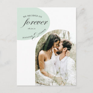 modern elegant turquoise photo save the date postcard