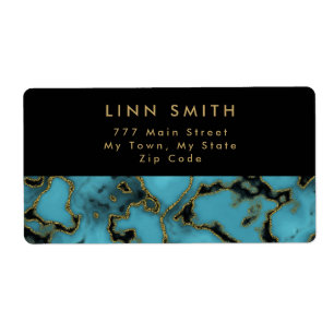 Modern Elegant Turquoise Stone Gold and Black