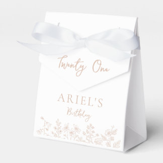 Modern elegant twenty one birthday floral  favor box