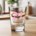 Modern Elegant Twenty One Pink 21st Birthday Shot Glass<br><div class="desc">Modern Elegant Script 21st Birthday Shot Glass</div>