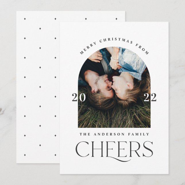 Modern elegant typography black white 1 photo (Front/Back)