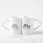 Modern Elegant Typography Mr and Mrs Newlywed Coffee Mug Set<br><div class="desc">Modern Elegant Typography Mr and Mrs Newlywed Nesting Mugs -  perfect gift for the happy couple! Chic font - customized with your names!</div>